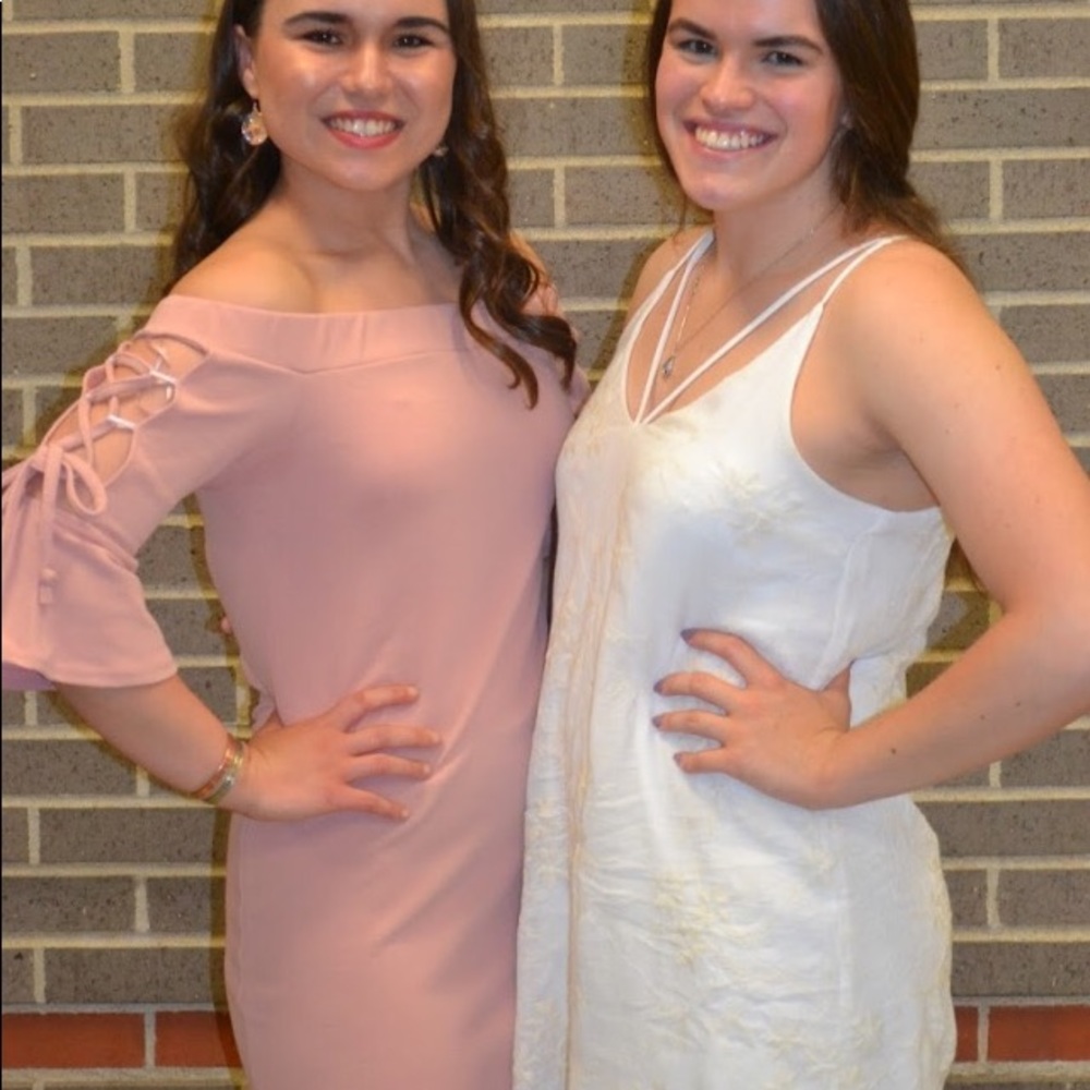 Pink dress with bell sleeves